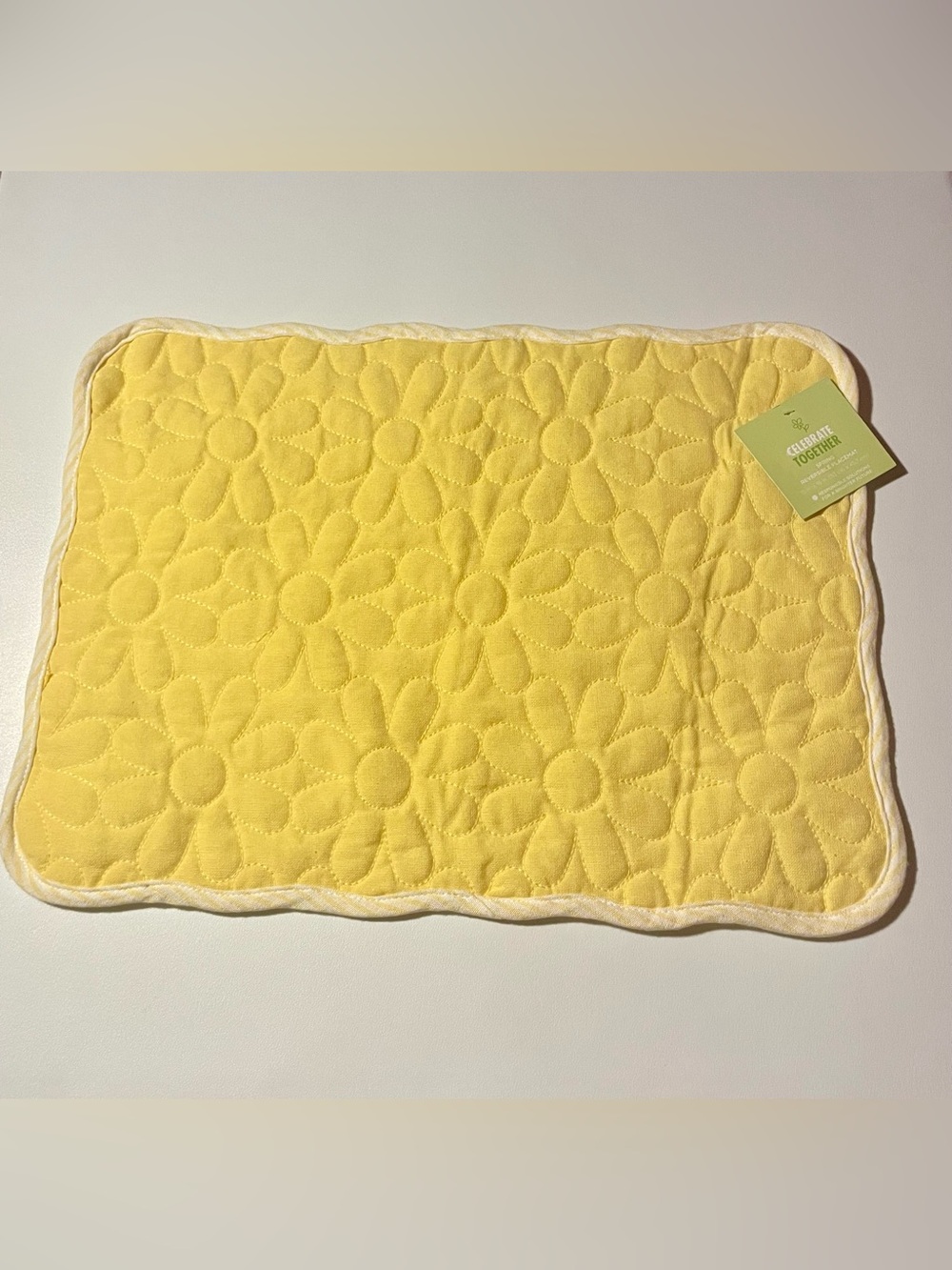 Kohl’s Celebrate Together Spring Flower Quilted Reversible Placemat Yellow NWT